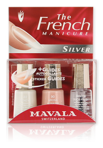 Kit French Manicure Silver — With Sticker Guides.